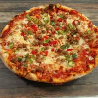 New Jersey Pie · Sausage, peppers, onions and mozzarella.