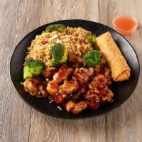 C1. General Tso's Chicken Combo Dinner · Served with egg roll and choice of side.