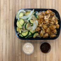 Hibachi Chicken · Tender grilled chicken breast meat sauteed in our house teriyaki sauce. Includes house salad...
