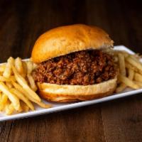 Famous Sloppy Joe Sandwich Combo · Add extra meat for an additional charge. Served with fries and a drink.