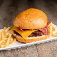 Bacon Cheeseburger Combo · Served with ketchup, mustard and pickles. Served with fries and a drink.