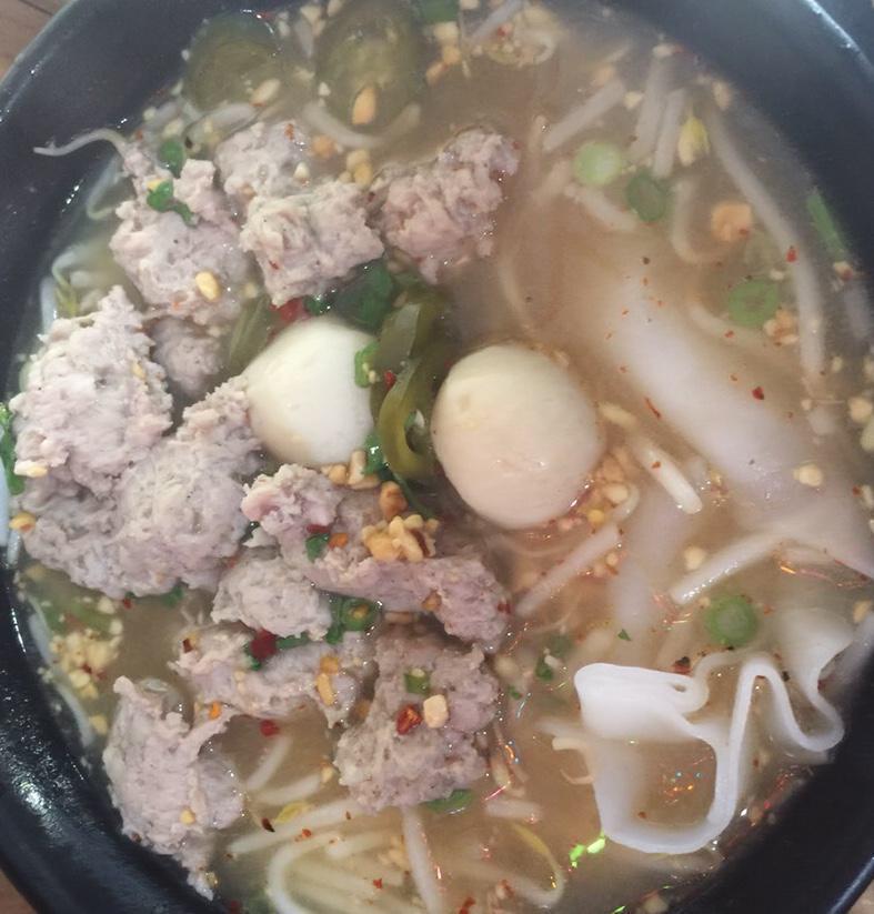 N9. Spicy Pork Noodle Soup ก๋วยเตี๋ยวหมูต้มยำ · With ground pork, fish ball, bean sprout and peanut. Spicy.