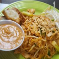 Pad Thai · Rice noodles with your choice of protein, egg, bean sprout, green onion, and cracked peanut,...