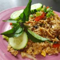Basil Fried Rice · Fried rice with your choice of protein, Thai basil, egg, onion, green onion, chili, and garl...