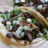 Street Tacos · Street style taco choice of corn or flour tortilla, choice of meat, served with cilantro and...