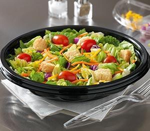 Garden Fresh Salad · Fresh mixed greens with fresh whole grape tomatoes, fresh shredded carrots and cheddar cheese. Served with croutons and your choice of dressing.