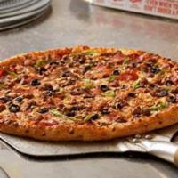 ExtravagaZZa Pizza · Pepperoni, ham, Italian sausage, beef, fresh onions, fresh green peppers, fresh mushrooms an...