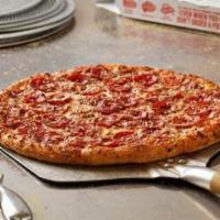 Ultimate Pepperoni Feast Pizza · Made with two layers of pepperoni sandwiched between Parmesan, provolone and mozzarella chee...