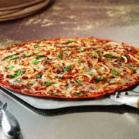 Spinach and Feta Pizza · Creamy Alfredo sauce, fresh spinach, fresh onions, feta, Parmesan-Asiago, provolone and chee...