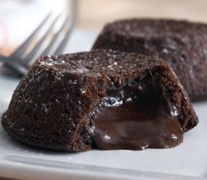 Chocolate Lava Crunch Cakes · Oven-baked chocolate cakes, crunchy on the outside with rich, warm and flowing chocolate on the inside.