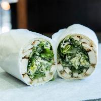 W3. Caesar Wrap · Grilled chicken Caesar dressing, croutons and Parmesan cheese gourmet wrap.