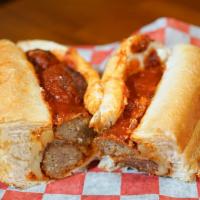 Full Meatball Parm. Hoagie · Delicious homemade Italian meatballs topped with our homemade marinara sauce, shredded parme...