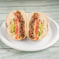 17. Chopped Cheese · Chopped Ground Beef, American Cheese, Lettuce, Tomato, Peppers, Onions, Salt & Pepper, Ketch...