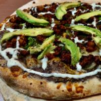 Mexican Pizza · Home Dough Pizza, Base,Black Beans,Moonterrey Cheese, Jalapeños,Green Peppers,White Onions
,...