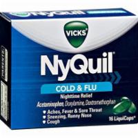 NyQuil Cold and Flu (24's) · 24 count. Vicks Nyquil cold and fl. Delivers powerful nighttime relief for your worst cold a...