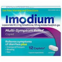 Imodium Multi Symptom Relief Caplets · 12 count. Imodium multi-symptom relief caplets are the only over-the-counter brand of anti-d...