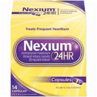 Nexium 24 hr Capsules · 14 count. Nexium 24 hr ACD reducer heartburn relief capsules with esomeprazole magnesium pro...