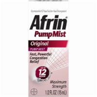 15 ml. Afrin Original nasal spray 0.05% · Afrin's original maximum strength 12-hour nasal congestion relief spray provides fast, medic...