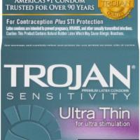 3 Trojan Ultra Thin Sensitivity · Trojan ultra thin are over 25% thinner than other trojans giving both partners a more natura...