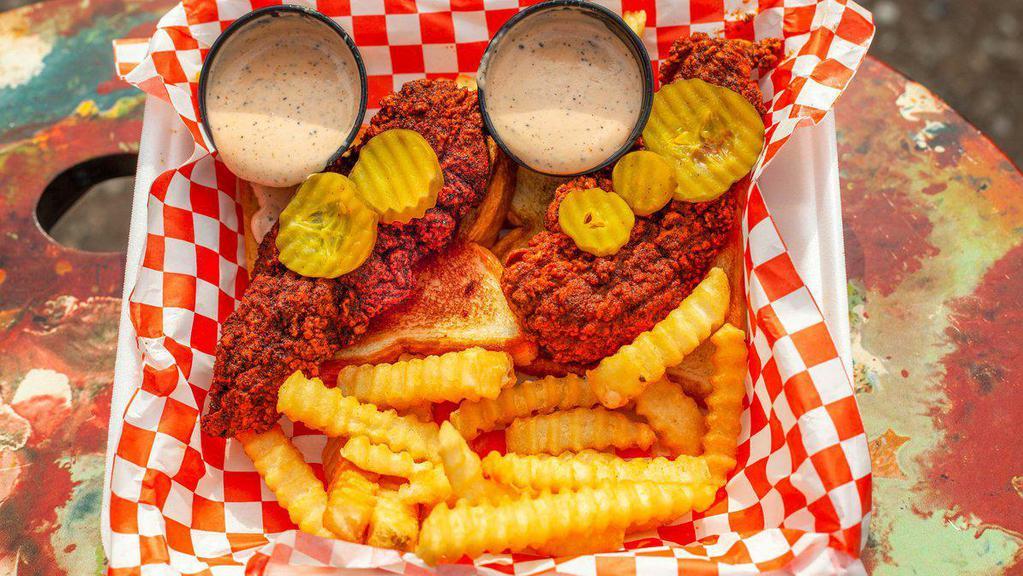 3. Tender Meal · 2 tenders served on white toast with a side of fries.