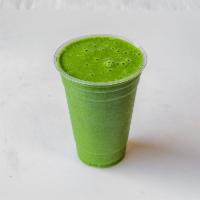 Green monster · Spinach, kale, Granny Smith apple, cucumber and banana.