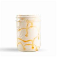 salted caramel · organic vanilla ice cream, salted caramel, toffee bits, whip cream, organic milk