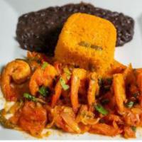 Camarones a la Mexicana Platter · Spicy shrimp.