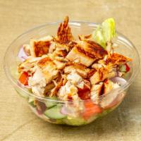 Grilled Chicken Salad · Grill chicken salad lettuce, tomato,onion cucumbers 