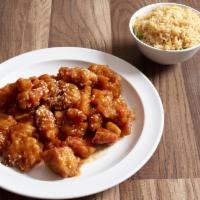 S14. Sesame Chicken Dinner Specials · Served with choice of side, soup and appetizer.
