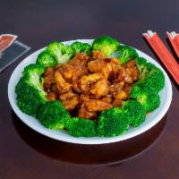 General Tso’s Chicken · Crispy chicken chunks sauteed with special hot brown sauce and served with steamed fresh bro...