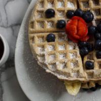 Organic Belgian Waffle  · Served with Organic Butter and Local Maple Syrup