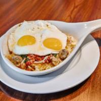 Steak Skillets · Loaded hash browns covered with Monterey Jack and cheddar cheese, 2 eggs, and your choice of...