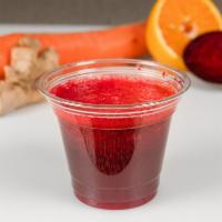 Claudia Juice · Carrot, beet, organic ginger, orange juice.