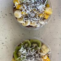 Paradise Acai Bowl  · Organic Granola ,Organic açaí ,Banana , Pineapple , Mango , Kiwi , Organic Coconut flakes , ...