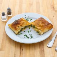 Spanakopita Plate · Vegetarian. Spinach and feta wrapped in phyllo dough.