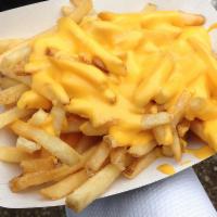Cheese fries  · Melted cheese fries 
