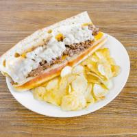 Cheese Steak · Shaved ribeye with mozzarella and yellow American cheese.
