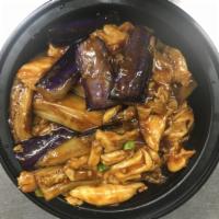 Chicken w. Eggplant · Served w. Rice