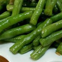 Sauteed String Beans · Served w. Rice