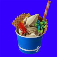 Blue Cup · Our classic blue cup with up to 3 flavors and 8 toppings!
