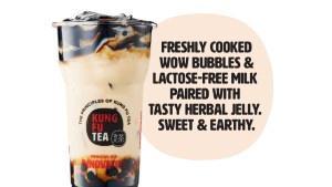 Herbal Jelly Wow · Lactose-free milk with house-made wow bubbles and herbal jelly. Caffeine free.