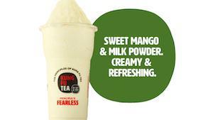 Mango Snow Slush · Caffeine free. Uses non-dairy milk powder. Comes with mango jelly topping.