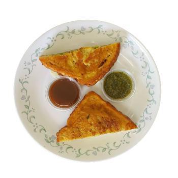 Bread Pakora · 2 pieces. Regular bread chickpea flour, onion, potato's, peas deep fried served with tamarind and mint chutney.
