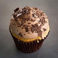 Vanilla-N-Chocolate Cupcake · Vanilla cake with chocolate buttercream topped with Valrhona chocolate sprinkles.