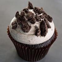 Cookies-N-Cream Cupcake · Chocolate cake with our signature Oreo vanilla buttercream topped with Oreo cookies.