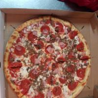 Meat Lovers Pizza · Pepperoni, sausage, ground beef and bacon.