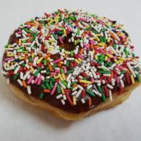 Chocolate sprinkle donut  · 