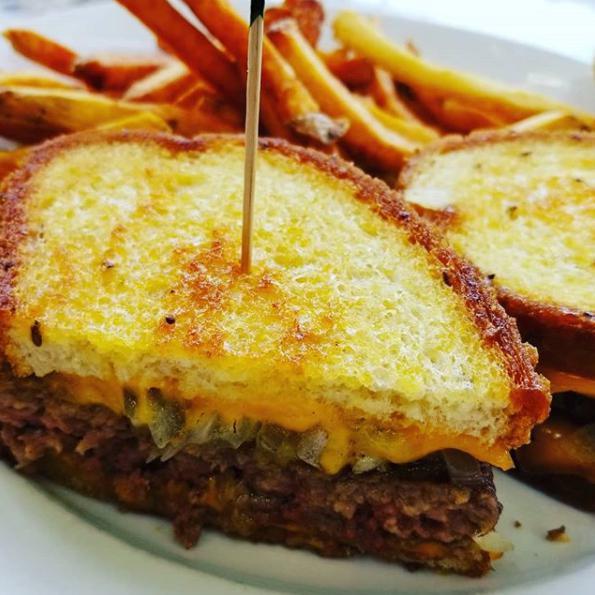 Patty Melt · Fresh beef patty with grilled onions & melted cheddar cheese on delicious rye bread. Served with your choice of French fries or housemade coleslaw. Upgrade to any House Side for an additional $4. Gluten Free Bun $1.50