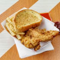  Tenders & Fries · Crispy battered tenders made to order and served with crinkle cut fries 