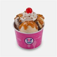 3 Scoop Sundae · Your choice of 3-2.5 oz. scoops of ice cream topped with your choice of wet topping, chopped...